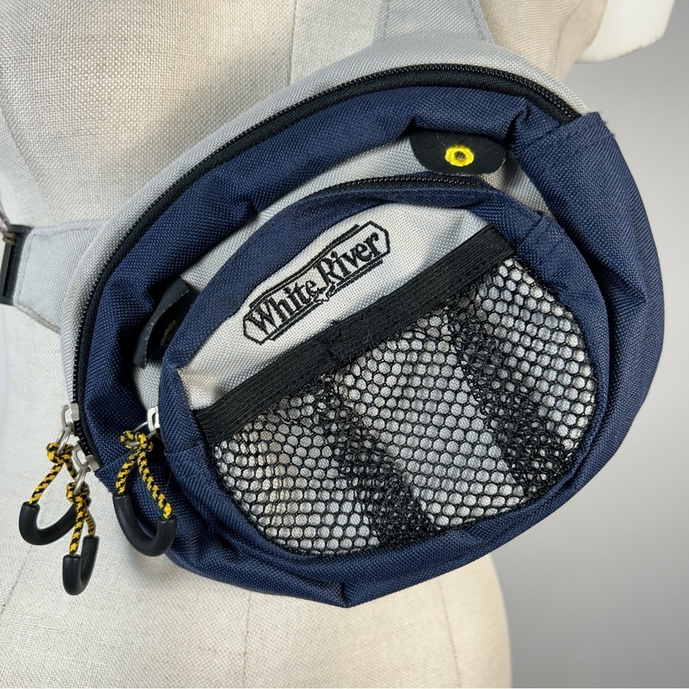 White River Gray and Navy Crossbody Bag